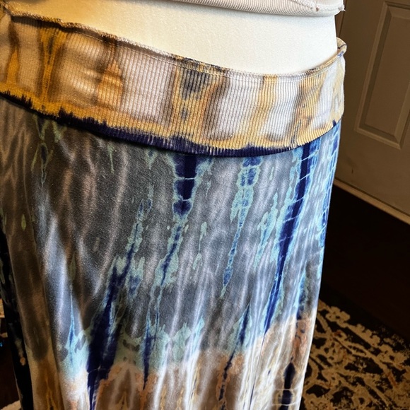 Vintage Y2K Tryst Tie Dye Maxi Skirt L in Denim/Khaki - Picture 5 of 9